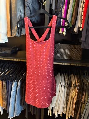 Abercrombie & Fitch Red Polka Dot Cross-Back Mini Dress